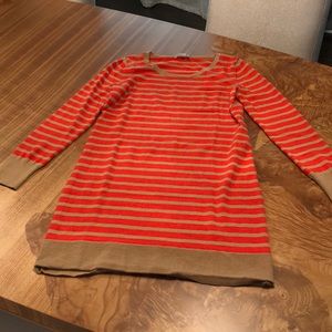 Orange and tan stripped sweater dress